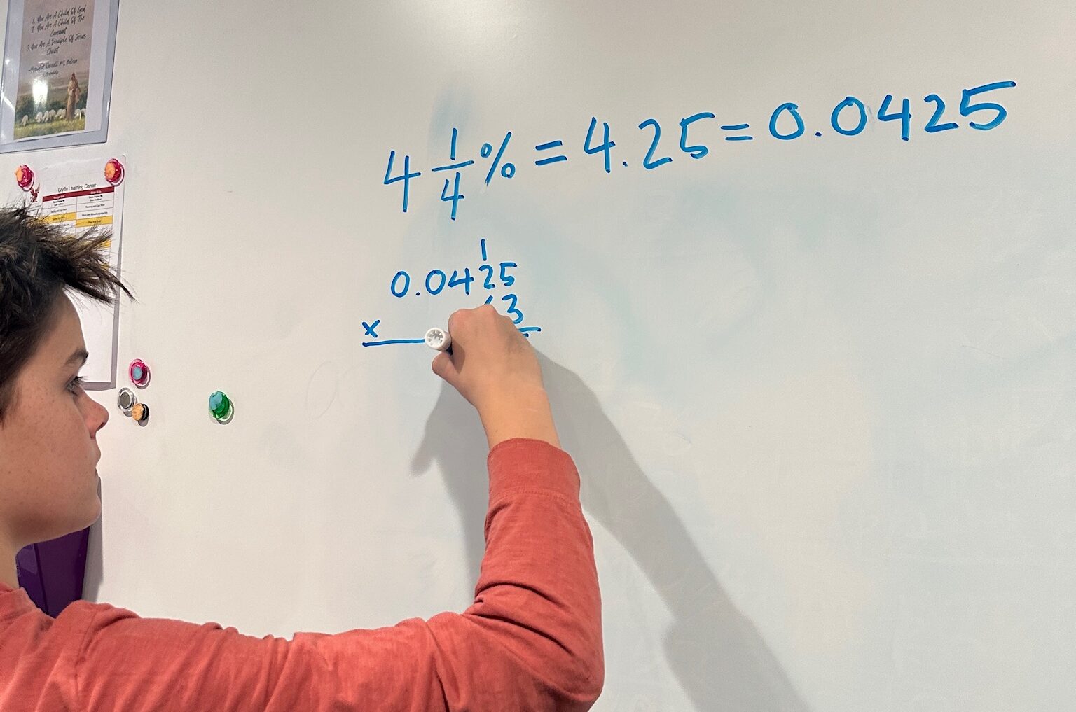 Microschool student doing Math